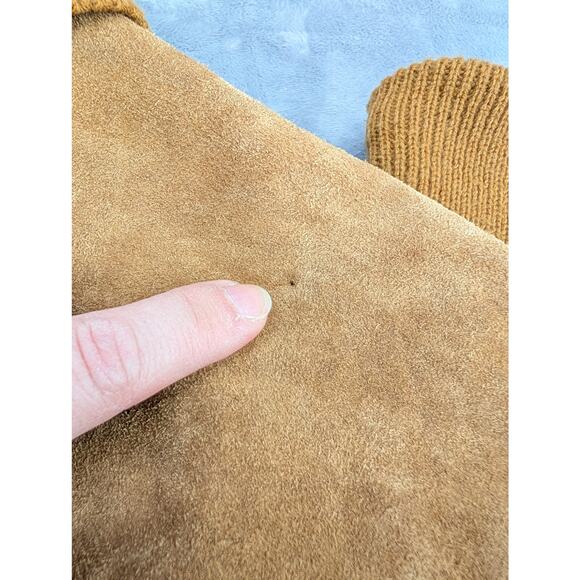 Vintage Fingerhut Fashions split cowhide leather jacket cable knit Large - Picture 5 of 9